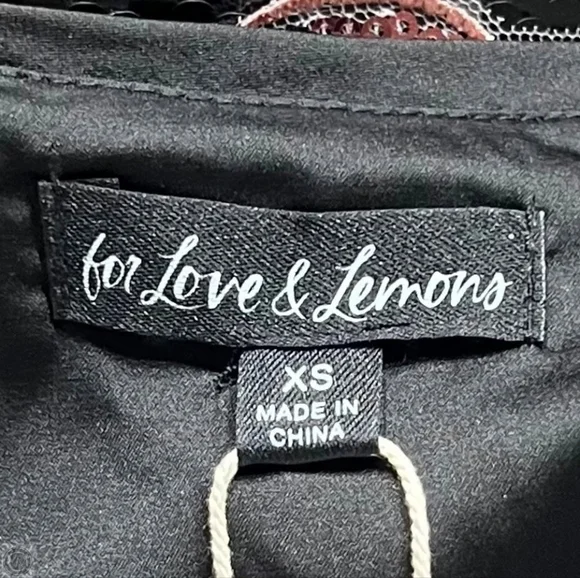 For Love & Lemons Jude Mini Dress Black / Pink Floral Sequin Dress Sz Xs - Picture 10 of 14